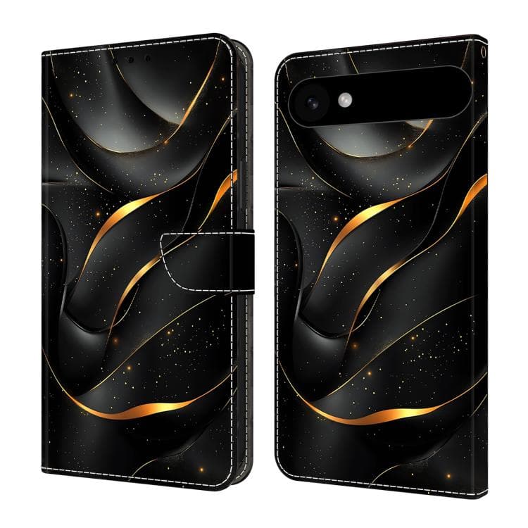 For iPhone Air Crystal-Like Painted Vegan Leather Phone Case(Golden Ribbon) - Immagine 1
