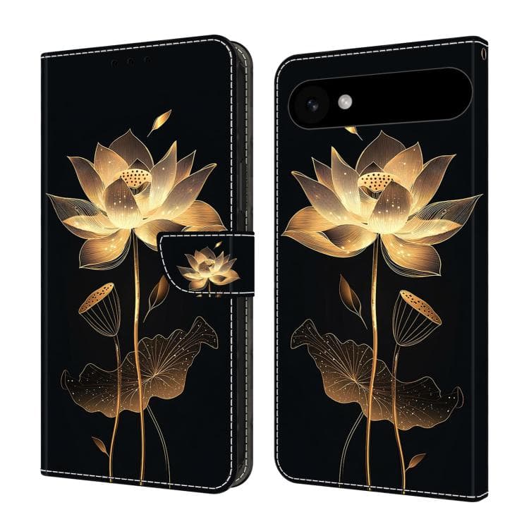 For iPhone Air Crystal-Like Painted Vegan Leather Phone Case(Golden Thread Lotus) - Immagine 1
