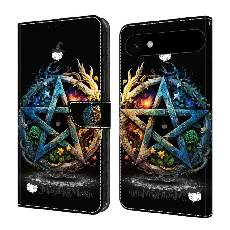 For iPhone Air Crystal-Like Painted Vegan Leather Phone Case(Pentagram) - Immagine 1
