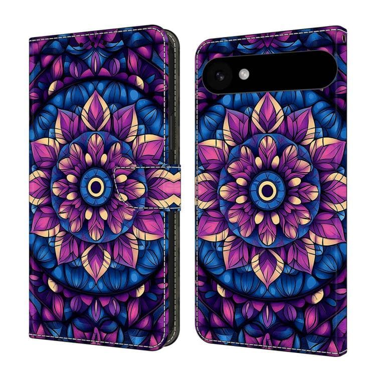 For iPhone Air Crystal-Like Painted Vegan Leather Phone Case(Purple Tara Flower) - Immagine 1