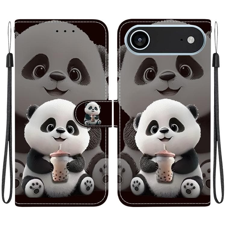 For iPhone Air Crystal Texture Colored Drawing Leather Phone Case(Milk Tea Bear) - Immagine 1