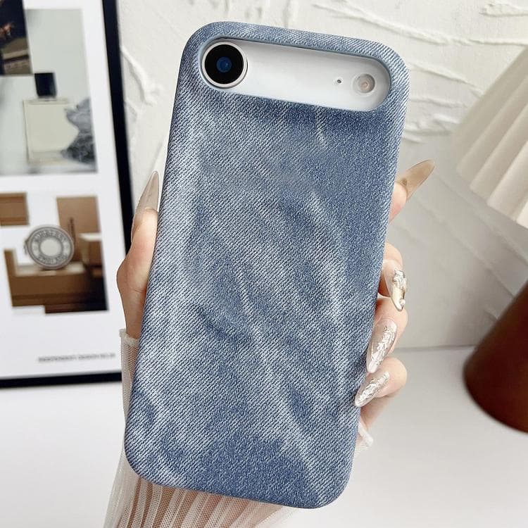 For iPhone Air Denim MagSafe Magnetic PC + PU Phone Case(Grayish Blue) - Immagine 1