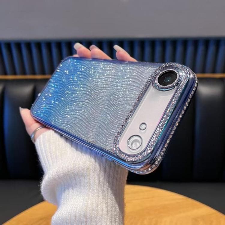 For iPhone Air Diamond Water Ripple Gradient Glitter TPU Phone Case(Blue) - Immagine 1