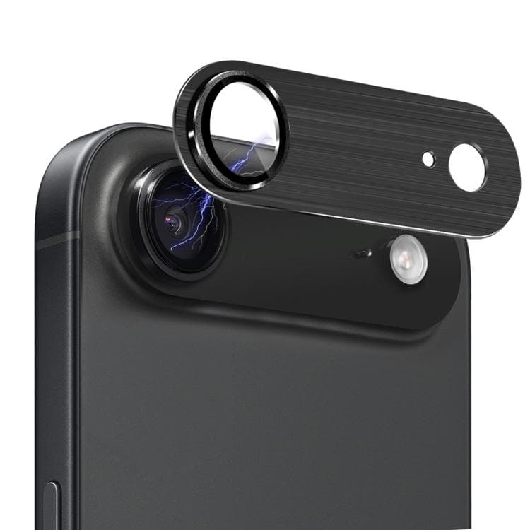 For iPhone Air ENKAY Anti-reflection Camera Lens Brushed Aluminium Alloy Tempered Glass Film(Black) - Immagine 1