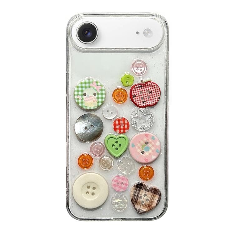 For iPhone Air Epoxy Acrylic Hybrid TPU Phone Case(Colored Buttons) - Immagine 1