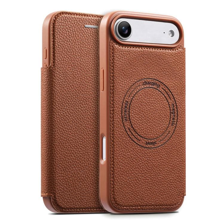 For iPhone Air ESEBLE Ultra-thin Card Slot Magnetic Vegan Leather Phone Case(Brown) - Immagine 1