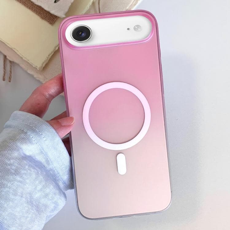 For iPhone Air Frosted Gradient TPU Magnetic Phone Case(Pink) - Immagine 1