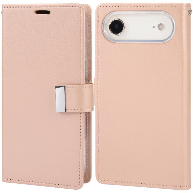 For iPhone Air GOOSPERY RICH DIARY Crazy Horse Texture Leather Phone Case(Rose Gold) - Immagine 1