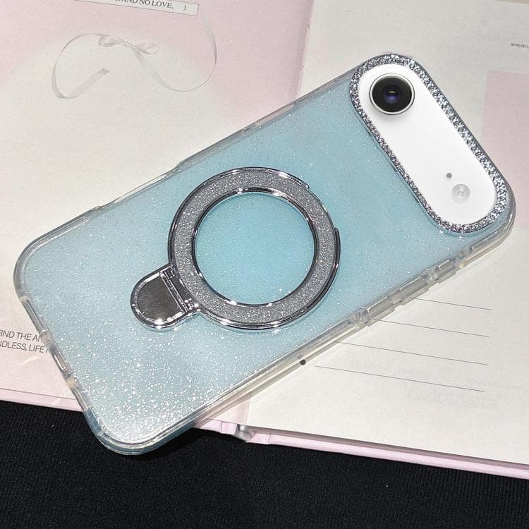 For iPhone Air Gradient Glitter Diamonds MagSafe Phone Case(Light Blue) - Immagine 1