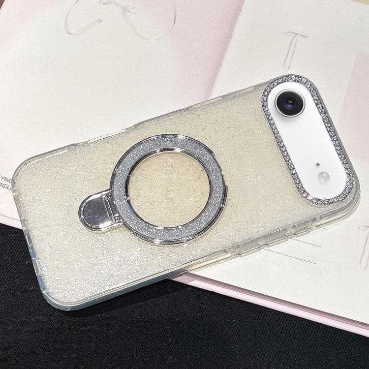 For iPhone Air Gradient Glitter Diamonds MagSafe Phone Case(Light Yellow) - Immagine 1