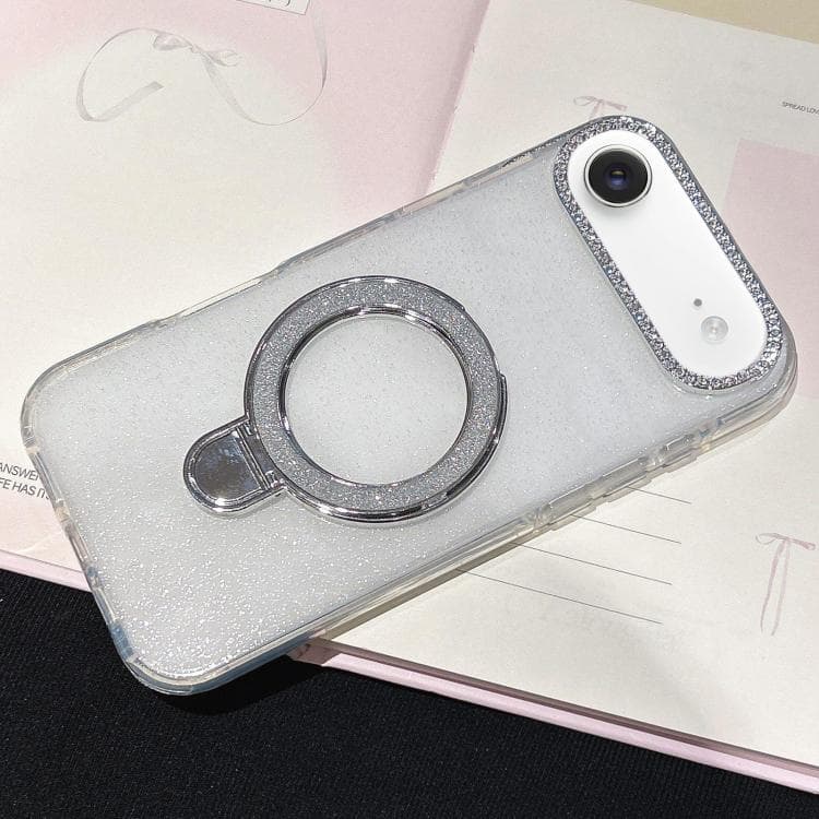 For iPhone Air Gradient Glitter Diamonds MagSafe Phone Case(White) - Immagine 1