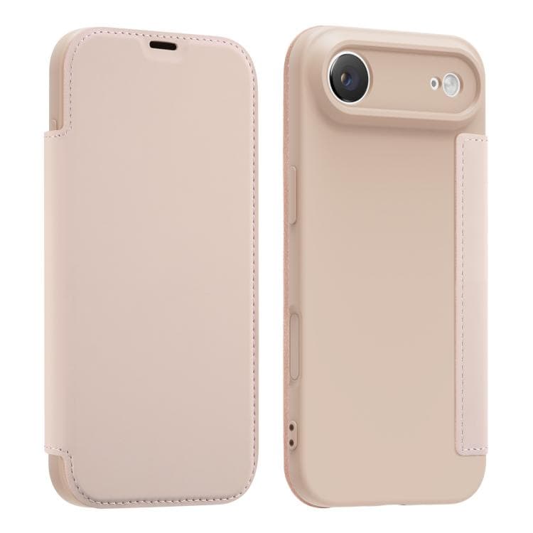 For iPhone Air Imitate Liquid Skin Feel Leather Phone Case with Card Slots(Pink) - Immagine 1
