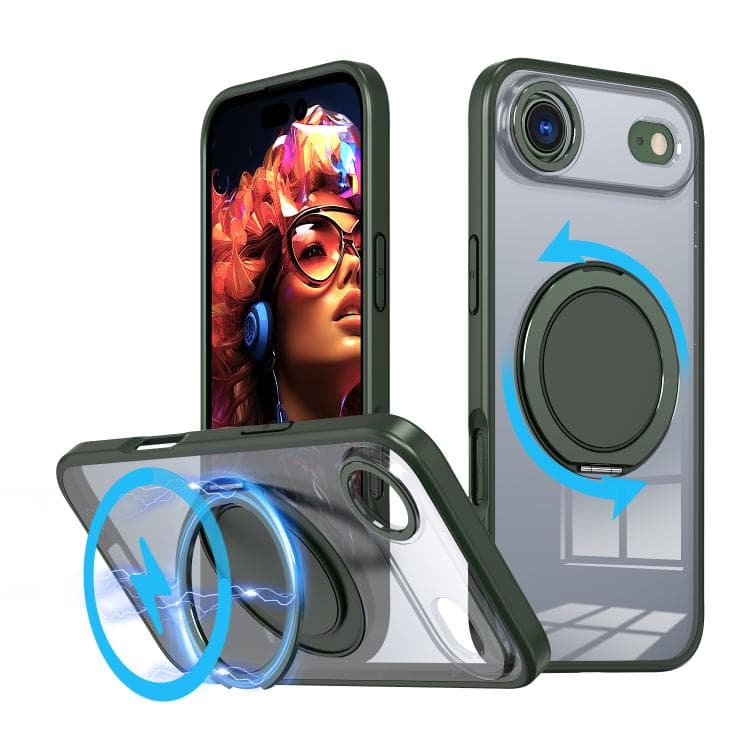 For iPhone Air Kalebol 360-degree Rotating MagSafe Magnetic Holder Phone Case(Green) - Immagine 1