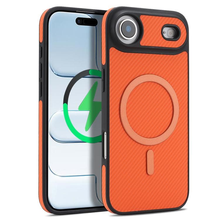 For iPhone Air Kalebol Carbon Fiber MagSafe Phone Case(Orange) - Immagine 1