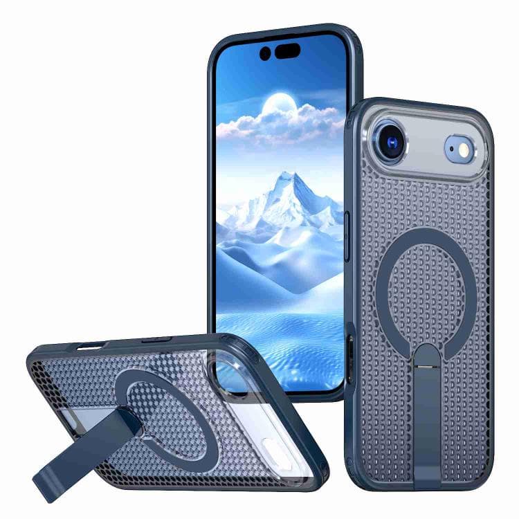 For iPhone Air kalebol Honeycomb Cooling MagSafe Holder Phone Case(Blue) - Immagine 1