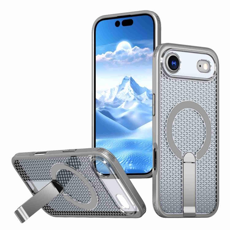 For iPhone Air kalebol Honeycomb Cooling MagSafe Holder Phone Case(Titanium Grey) - Immagine 1