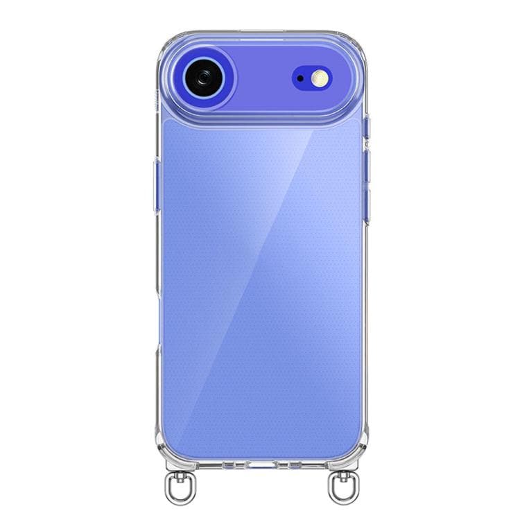For iPhone Air Kalebol Minimalist High Transparency Multi Color Rotating Lanyard Hole Phone Case(Silver) - Immagine 1