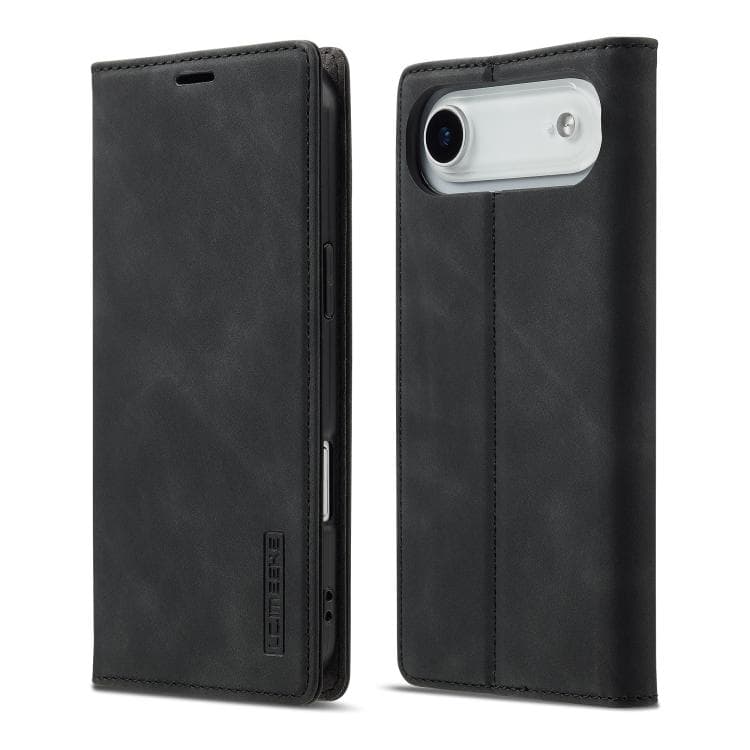 For iPhone Air LC.IMEEKE Strong Magnetism Microfiber Leather Phone Case(Black) - Immagine 1