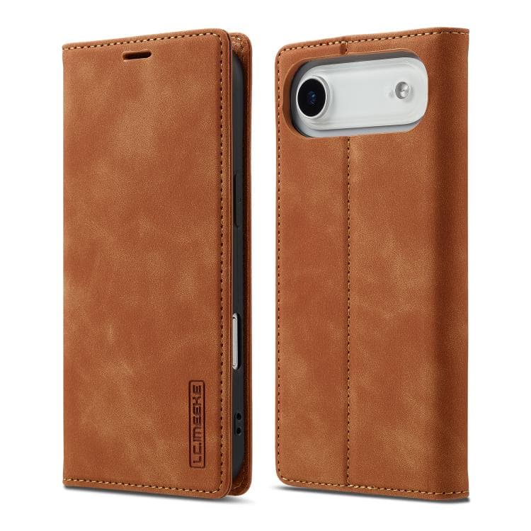 For iPhone Air LC.IMEEKE Strong Magnetism Microfiber Leather Phone Case(Brown) - Immagine 1