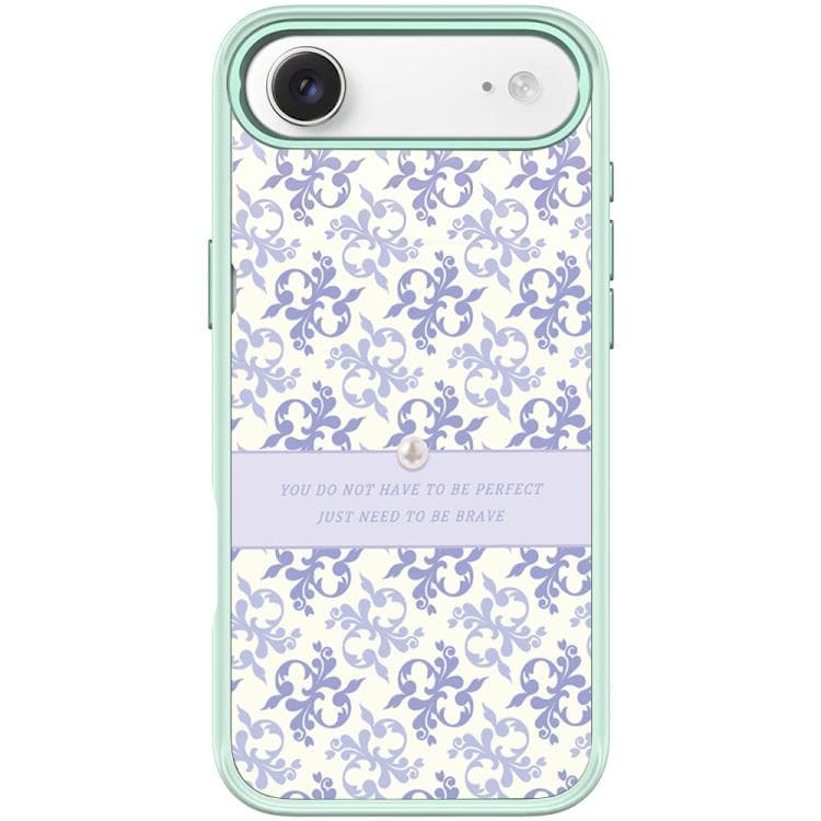 For iPhone Air Light Purple Flower Pattern Magnetic Phone Case(Light Green) - Immagine 1