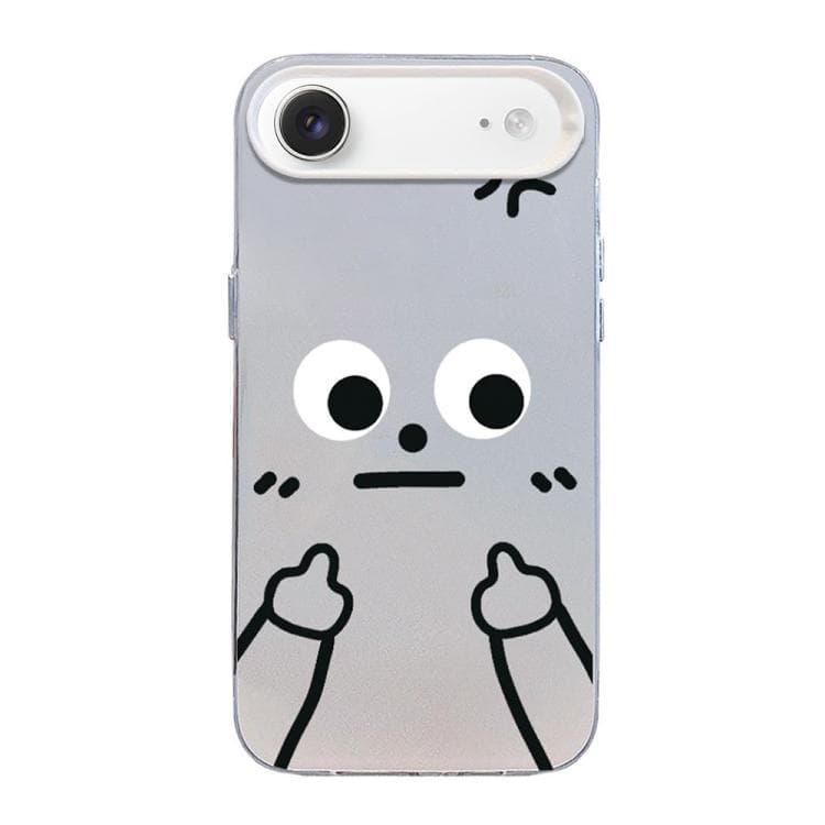For iPhone Air Little Man Gestures Colored Silver Frosted PC Hybrid TPU Phone Case(Angry Hands Scorn) - Immagine 1