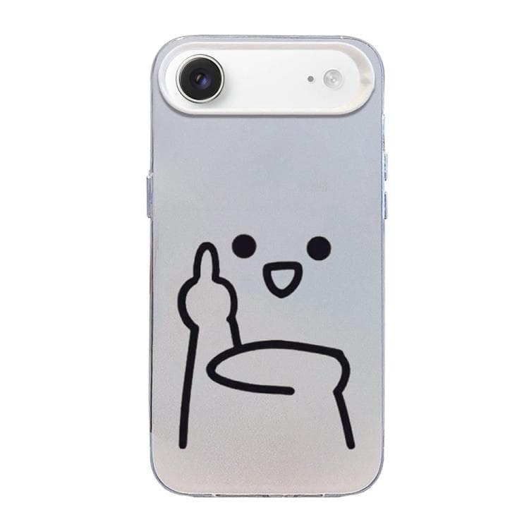 For iPhone Air Little Man Gestures Colored Silver Frosted PC Hybrid TPU Phone Case(Ultraman Gesture of Contempt) - Immagine 1