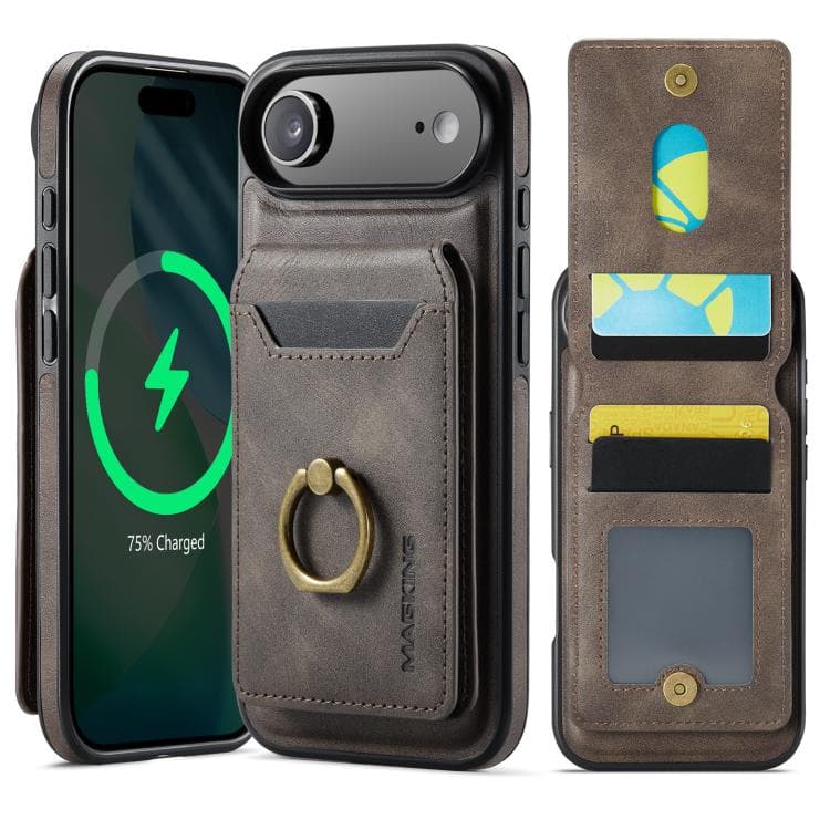 For iPhone Air MAGKING K1 MagSafe Detachable Wallet RFID Back Cover Phone Case(Coffee) - Immagine 1