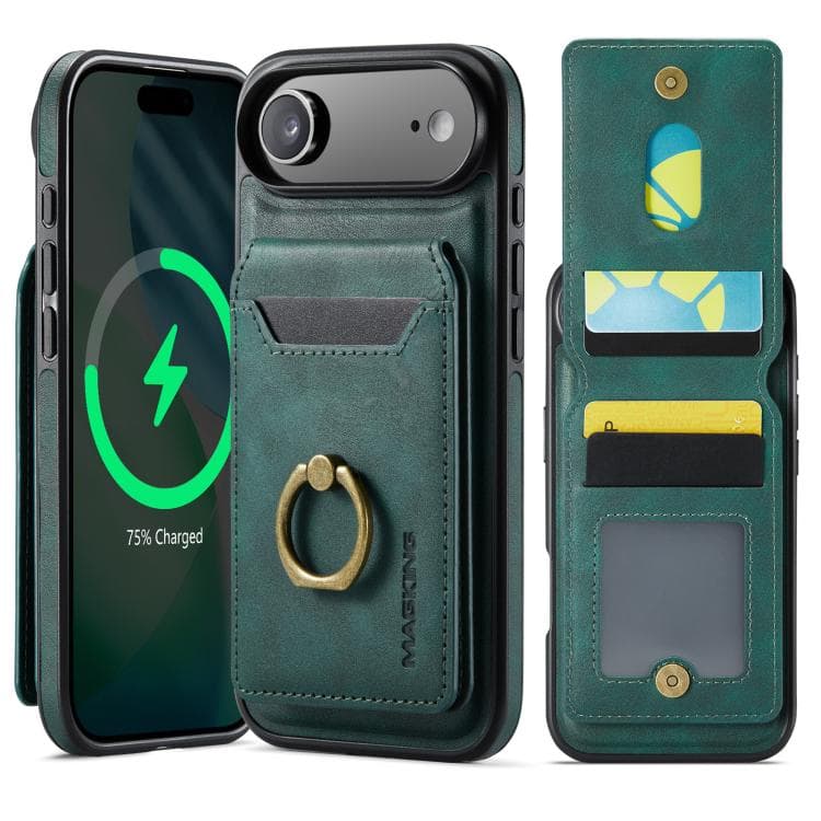 For iPhone Air MAGKING K1 MagSafe Detachable Wallet RFID Back Cover Phone Case(Green) - Immagine 1