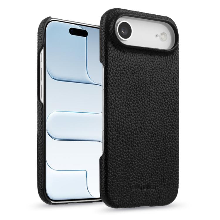 For iPhone Air melkco Litchi Texture Magnetic Half Coverage Genuine Leather Phone Case(Black) - Immagine 1