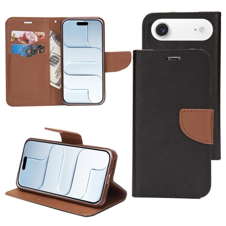 For iPhone Air Mercury Contrast Color Splicing Leather Phone Case(Brown) - Immagine 1