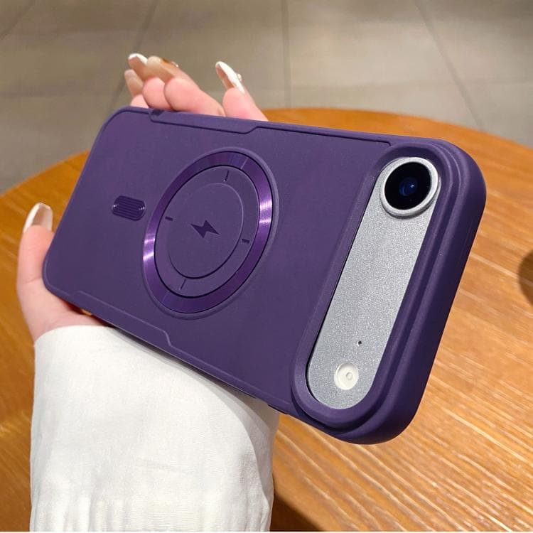 For iPhone Air Metal Magnetic Ring TPU Shockproof Phone Case(Purple) - Immagine 1