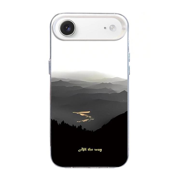 For iPhone Air Mountain Pattern Color Silver PC Hybrid TPU Phone Case(Mountains and Rivers) - Immagine 1
