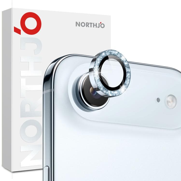 For iPhone Air NORTHJO 1 Set Camera Lens Protector Glitter Metal Ring Film(Blue) - Immagine 1