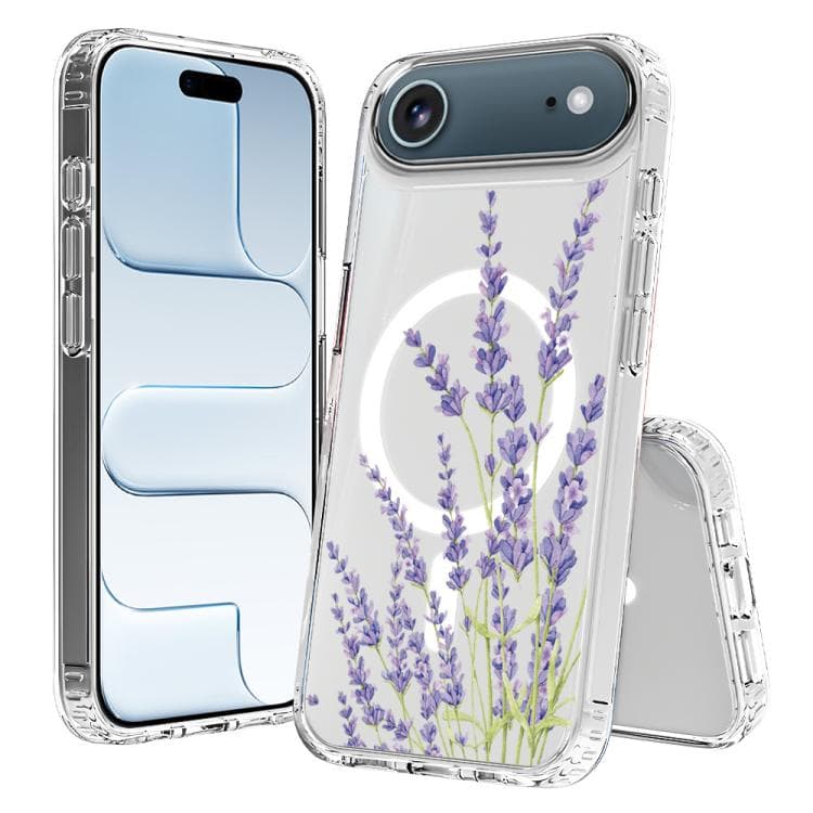 For iPhone Air Pattern Printing TPU + PC Magnetic Shockproof Phone Case(Purple 014) - Immagine 1