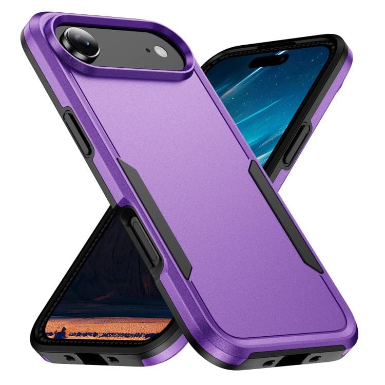 For iPhone Air Pioneer Armor Heavy Duty PC + TPU Phone Case(Purple+Black) - Immagine 1