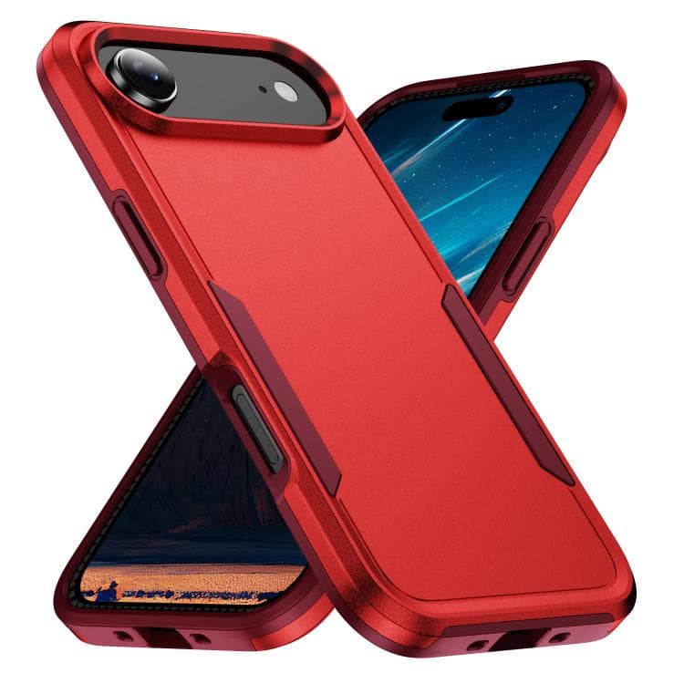 For iPhone Air Pioneer Armor Heavy Duty PC + TPU Phone Case(Red+Rose Red) - Immagine 1