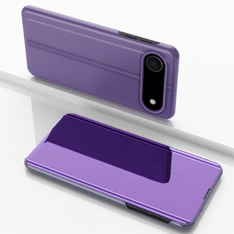 For iPhone Air Plated Mirror Horizontal Flip Leather Phone Case with Holder(Purple Blue) - Immagine 1