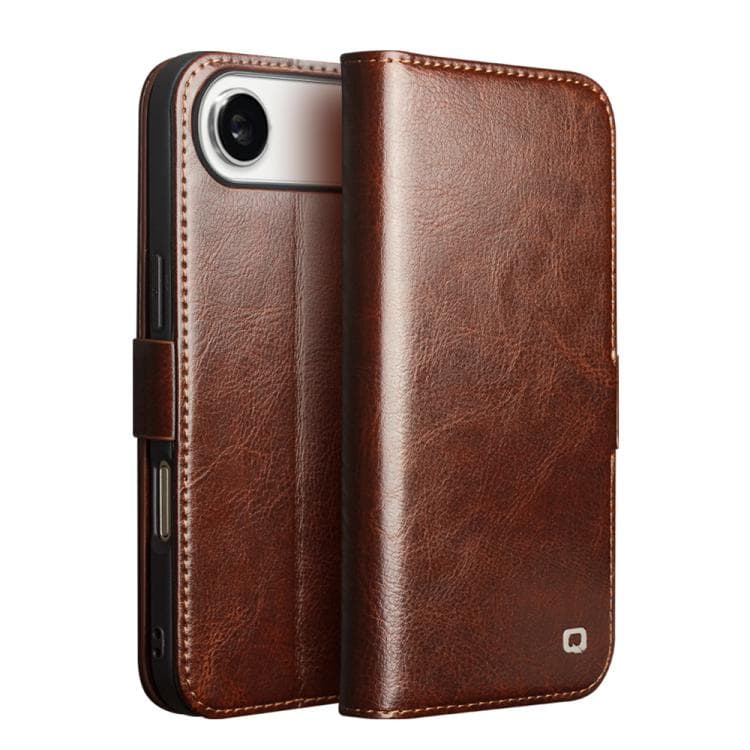 For iPhone Air QIALINO Classic 103 Buckle Genuine Leather Phone Case(Brown) - Immagine 1