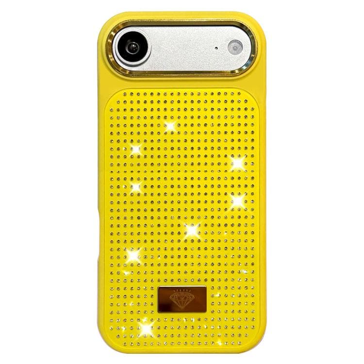 Custodia per iPhone Air in resina con strass, emblema metallico, TPU + PC antiurto (Verde) - Immagine 1