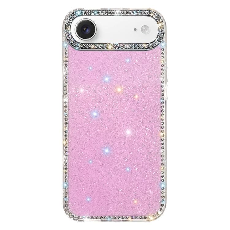 For iPhone Air Rhinestone Dual-side IMD PC Hybrid TPU Phone Case(Glitter Light Purple) - Immagine 1