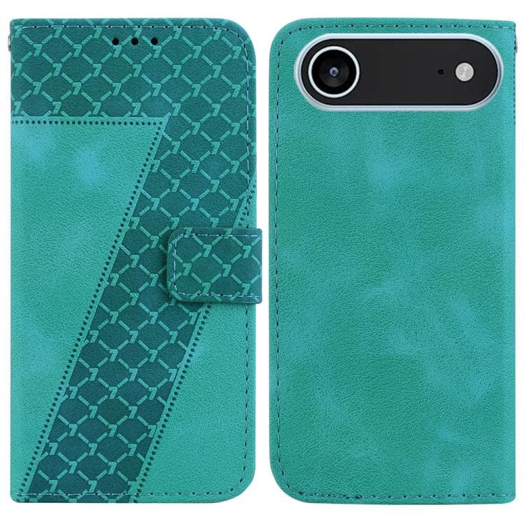 For iPhone Air Seven-shaped Embossed Leather Phone Case(Green) - Immagine 1