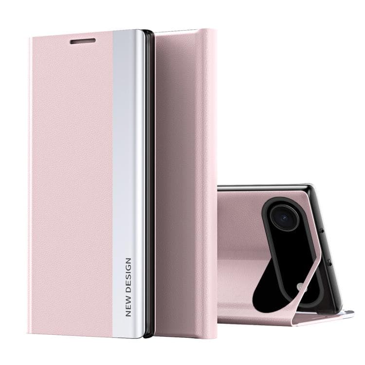 For iPhone Air Side Electroplated Adsorption Leather Phone Case(Pink) - Immagine 1