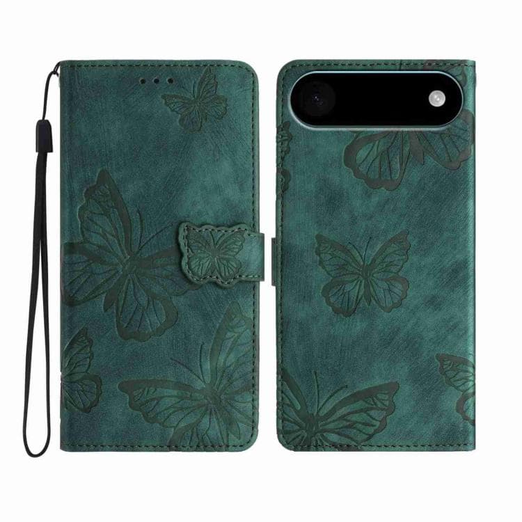 For iPhone Air Skin-feel Embossed Butterfly Leather Phone Case(Green) - Immagine 1