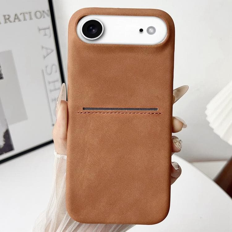 For iPhone Air Skin Feel Sheepskin Card Slot Phone Case(Yellow) - Immagine 1