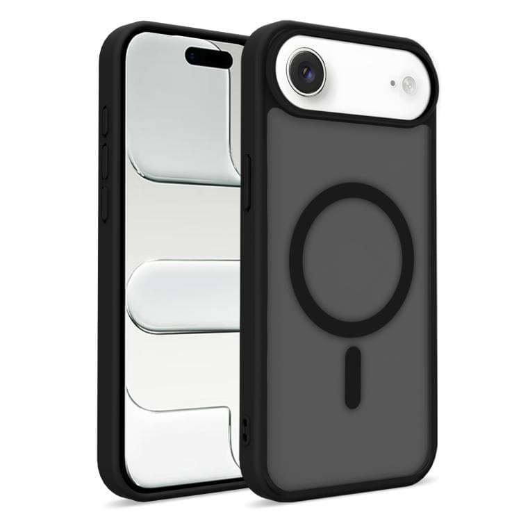 For iPhone Air Skin-Friendly Magnetic Shockproof TPU Hybrid PC Phone Case(Black) - Immagine 1