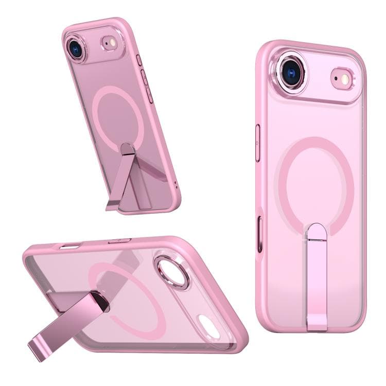 For iPhone Air Star Shine Series TPU + PC MagSafe Phone Case with Fold Holder(Pink) - Immagine 1