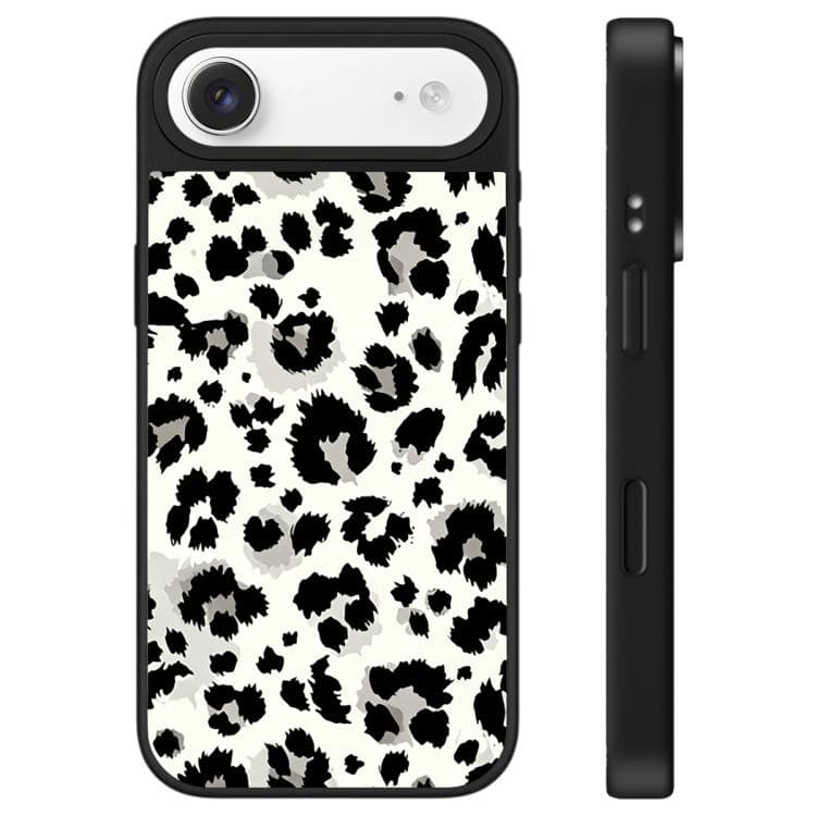 For iPhone Air Stars Leopard Series Pattern Camera Control Button Mirror Phone Case(Black White Leopard) - Immagine 1