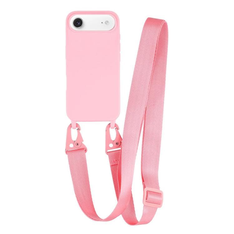 For iPhone Air TPU Soft Matte Phone Case with Long Lanyard(Light Pink) - Immagine 1