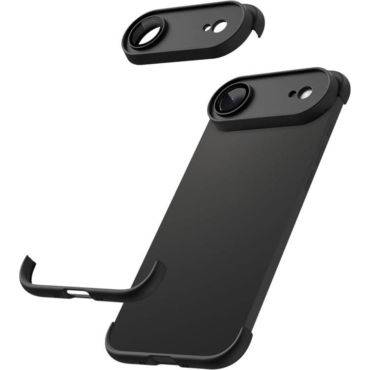 For iPhone Air Ultra-thin Frameless TPU Four Corner Airbags Shockproof Phone Case with Lens Film(Black) - Immagine 1
