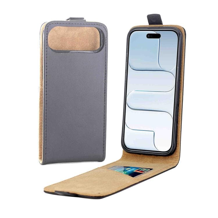 For iPhone Air Vertical Flip Leather Phone Case with Card Slot(Black) - Immagine 1